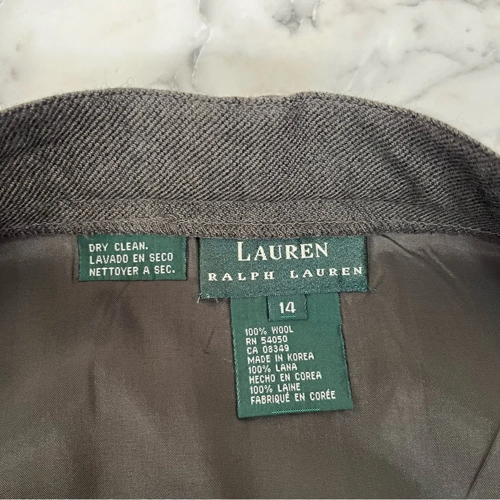 Vintage Lauren Ralph Lauren Wool Gray Wrap Skirt Maxi Blanket Skirt Size 14 - Picture 12 of 12